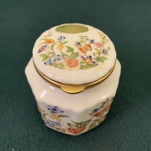 Aynsley "COTTAGE GARDEN" comò/vaso portagioie coperchio incernierato, fine osso inglese Cina - Foto 1 di 9