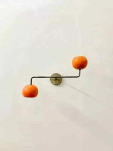 Aplique de pared de latón naranja años 50 mediados de siglo latón lámpara italiana tocador - Imagen 1 de 8