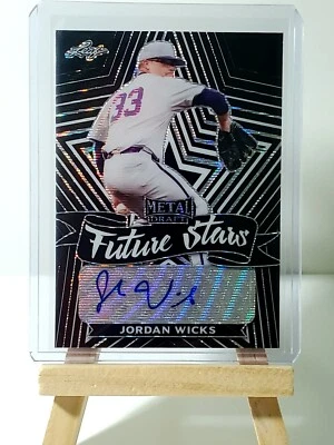 Jordan Wicks 2021 Leaf Metal Draft Future Stars Black Wave Auto 1/7 Chicago Cubs - Image 1 of 2