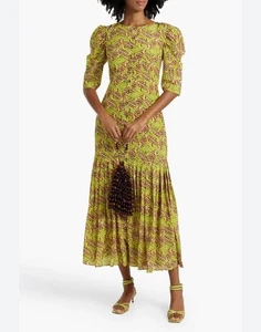 SALONI Colette Midi-Maxikleid Plissee bedruckt Seide Crepe de Chine - Bild 1 von 15
