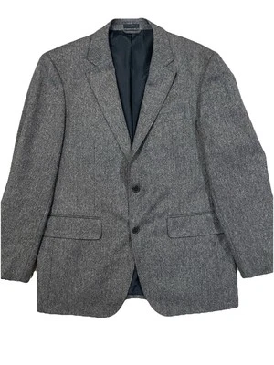 Blazer Abrigo Deportivo Faconnable Gris Dos Botones Lana Cachemira Piel de Cabra Cuero Foto 1 de 4