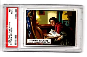 1962 Topps Civil War News #50: Stolen Secrets ~ PSA NM 7 - Picture 1 of 2