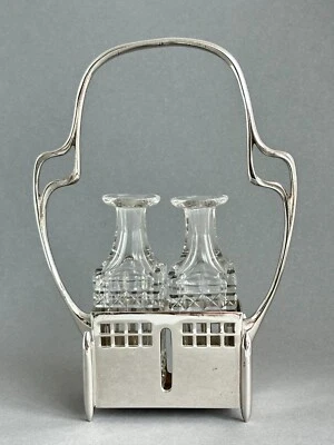 Jugendstil Menage Huilière Argentor Werke Wien  Essig Öl Art Nouveau - Bild 1 von 4