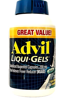 ADVIL 200 COUNT *LIQUI-GELES* 200 MG IBUPROFENO ANALGÉSICO CADUCIDAD 06/2027+ Foto 1 de 4