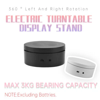 10CM/4" Mini 360° Rotating Electric Turntable Jewelry Photography Display Stand - Image 1 of 4