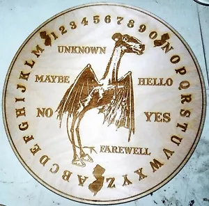 Jersey Devil Ouija Brett & Planchette | Holz Rund Spirit Board New Jersey - Bild 1 von 9