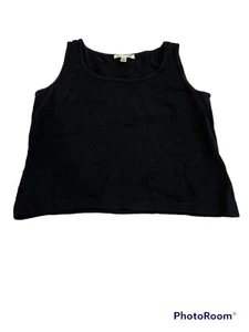 St. John Black Tank Top Wool Rayon Blend Sleeveless Knit Women’s Size Small - Picture 1 of 5