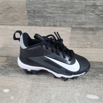 Nike Alpha Menace 4 Shark BG Kid Shoes Sz 11 Black White Lace-Up Football Cleats - Image 1 of 4