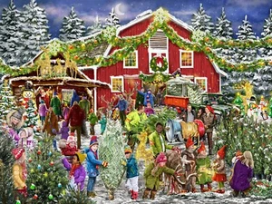Rompecabezas Vermont Christmas Company Christmas Barn 550 piezas - Imagen 1 de 2