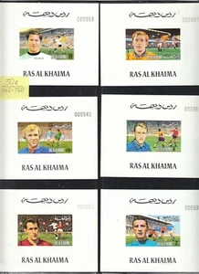 Ras Al-Khaimah - Briefmarken Deluxe Blöcke - Fußball Olympiade - Michel #745-750  - Bild 1 von 1