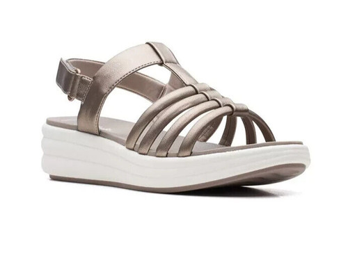 Sandali con zeppa Clarks Z3810* da donna metallizzati Cloudstepper Drift Ease taglia US 9 5
