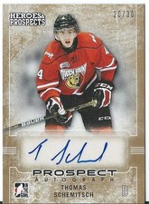 2014-15 ITG Leaf Heroes Prospects THOMAS SCHEMITSCH 20/30 Prospect Autograph #85