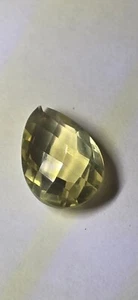 Citrine Lemon Checkerboard pearshaped gem 4.65 ct - Picture 1 of 12