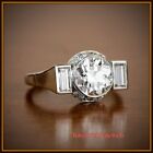 Men's 2CT Round Cut Diamond Lab-Created Wedding Vintage Ring 14K White Gold Over