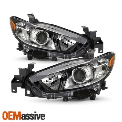 Faros proyectores negros izquierda+derecha para Mazda 6 2014-2017 sedán [tipo halógeno] Foto 1 de 4