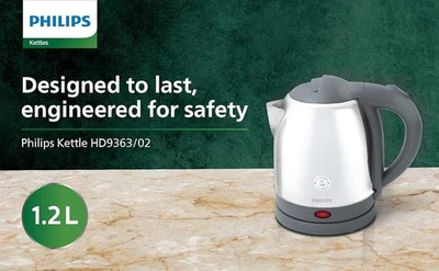 Hervidor de agua Philips HD9363/02 1,2 L con acero inoxidable SS304 25 % más grueso Foto 1 de 4