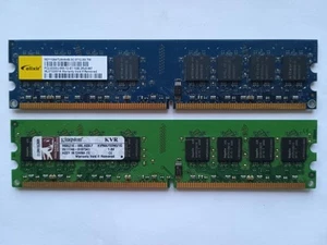 2 Pcs Memory RAM 1GB DDR2-667Mhz PC2-5300 Kingstone, Elixir - Afbeelding 1 van 3