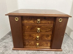 Portagioie vintage Agresti legno di radica italiana - Made in Italy 4 cassetti - senza chiave - Foto 1 di 16