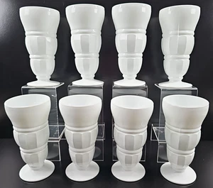 (8) Indiana 306 Juego de Vasos con Pies Blancas Leche De Colección Sundae Milkshake MCM Lote - Imagen 1 de 24