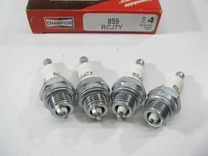 (4) Champion RCJ7Y 859 Ignition Spark Plugs - 14mm Thread 9.5mm Reach 19mm Hex - Picture 1 of 2