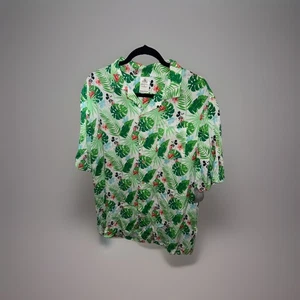 Disney Parks Mickey Mouse Tropical Hawaii Camp Hemd Grün MEDIUM NEU mit Etikett - Bild 1 von 6
