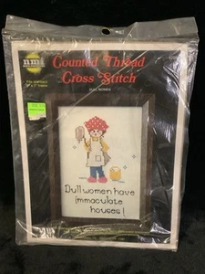 Vintage NMI Counted Cross Stitch Kit Dull Women Have Immaculate Houses! #709 - Picture 1 of 2
