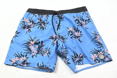 Volcom Earthly Delight Swim Shorts Mens 2XL Blue Pink Floral Stretch Lightweight - Image 1 of 4