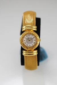 Majestron Women Watch Gold Stainless Steel Battery Water Resistant White Quartz - Picture 1 of 6