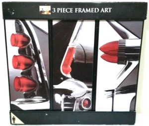 Vintage Classic Cars Cadillac Chevy Taillights Framed Art Man Cave - Picture 1 of 4