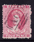 Bahamas Qv 1863 Sg27 4D Dull-Rose - Perf 121/2 - Wmk Crown Cc Fine Used. Cat £60
