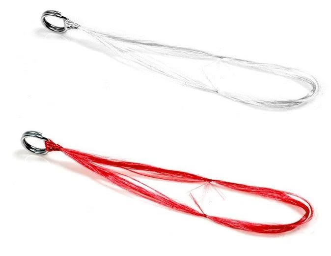 Fladen Hornhecht Seide 10er-Pack Rot Weiß Seidenschlaufe Raubfisch Blinker - Bild 1 von 1