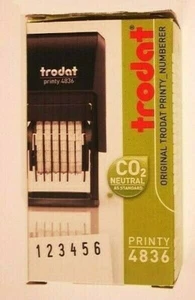 Trodat Printy 4836 Ziffernstempelfarbe schwarz 3,8 mm 6-stellig (0-9) Druck: 123456 - Bild 1 von 5