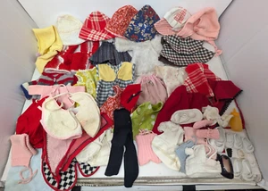 Vintage Handmade Unbranded Baby Doll Outfits Clothes Hats Dress Shoes Toy Lot - Picture 1 of 6