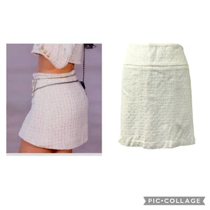 NUEVO CON ETIQUETAS Banana Republic Off White boucle tweed minifalda 8 - Imagen 1 de 6