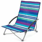 Yello Striped Lightweight Low Chair Folding For Camping Fishing Beach Seat L0132
