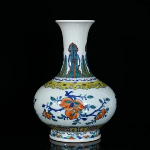 Fine Collectable Chinese Hand Dou Polychrome Porcelain Flowers Plants Vase - Picture 1 of 9