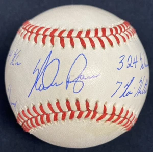 Baseball Nolan Ryan 5.714 K’s Strikeout King 324 vince 7 senza battitori firmato Feeney - Foto 1 di 4