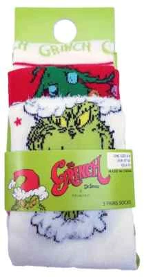 Paquete de 3 calcetines Grinch para damas Primark para mujer Navidad novedad acogedor invierno conjunto de regalo Foto 1 de 4
