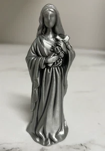 Vintage Zinn St. Katharina Statue religiöse Figur 3,5" - Bild 1 von 7