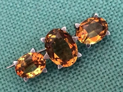  Spilla vintage In Argento massiccio a Titolo 835 Con Pietre Credo Semi preziose - Immagine 1 di 4