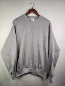Sudadera en blanco gris lisa hecha en EE. UU. Jerzees vintage años 90 de colección grande - Imagen 1 de 5