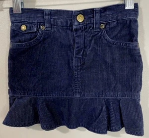 RL Ralph Lauren Corduroy Skirt Girls 4/4T Blue 100% Cotton Dark Wash EUC - Picture 1 of 5