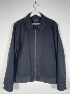 APC Navy Full Zip Cotton Wool Mix Utility Pockets Bomber Jacket Size S - Picture 1 of 8