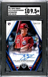 2021 Topps Tribute Tyler Stephenson Autograph BLUE /150 SGC 9.5 w/10 AUTO RC - Picture 1 of 2