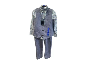 Andy & Evan Boy's 4-Piece Pant Shirt Vest Bowtie Set(BLUE,5 )NWT - Picture 1 of 3