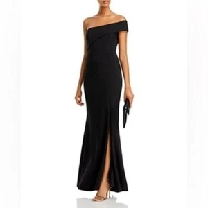 Aqua Scuba Crepe Off-the-Shoulder Gown evening WOMEN dress size 12 New - Picture 1 of 16