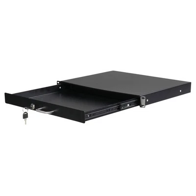 19 Inch DJ Drawer Rack Mount 1U Locking Audio Gear Server Rack Storage Cabinet - Image 1 of 4