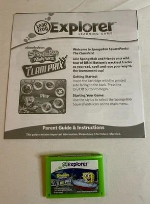 Leap Frog Leapster Explorer Cartridge Game - Spongebob Squarepants Clam Prix - Image 1 of 2