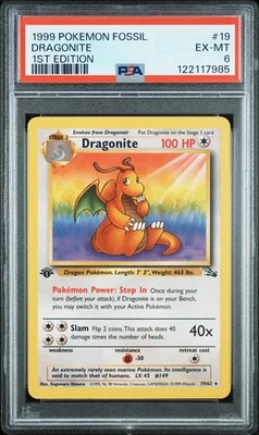 DRAGONITE (PSA 6) Pokémon Fossil 1st Edition 19/62 -985 - Image 1 of 2