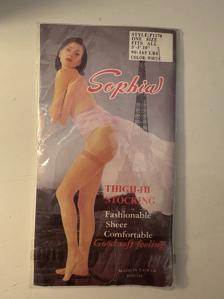 SOPHIA THIGH HI STOCKINGS BLACK p1170 one size fits all Two Pairs